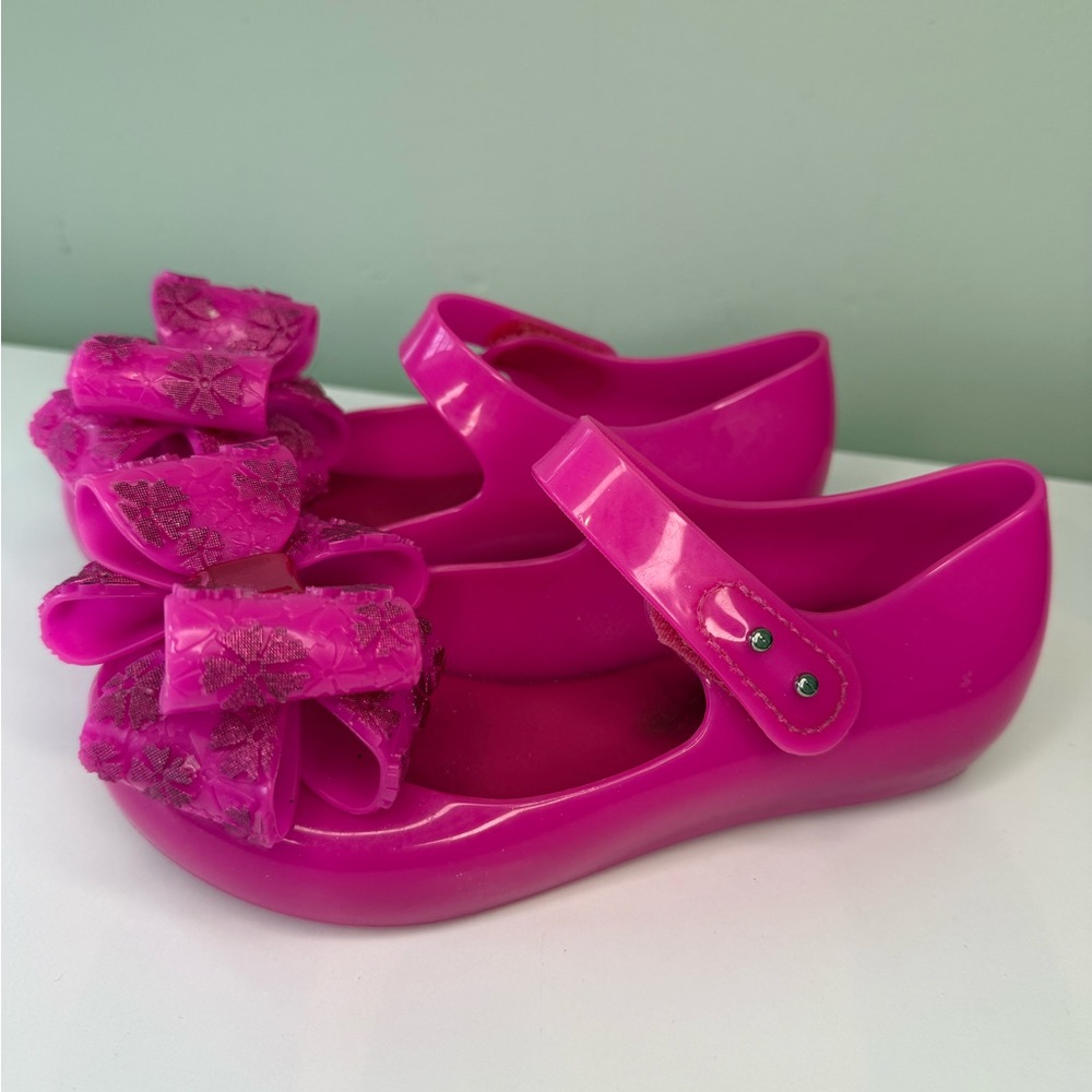 Mini Melissa Jelly Flats Ultragirl Sweet X Pink Ballerina Shoes, girls size 12 - Picture 6 of 9
